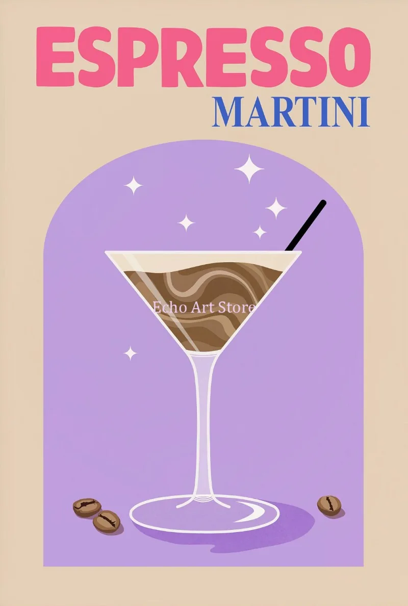 thumbnail image 1 of Retro Colourful Cocktail Rum Fashion Drink Fruit Juice Posters and Prints Canvas Printing Wall Art Picture for Bar Kitchen Decor, 1 of 5