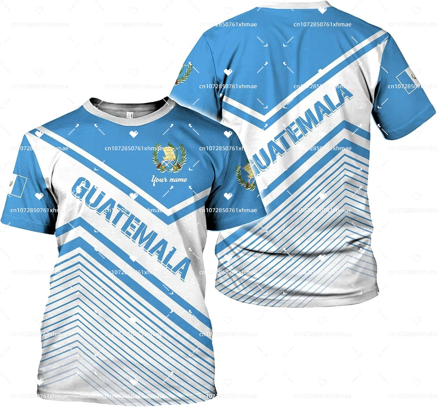 

Custom Name Guatemala Flag Badge T-shirt Men's Women's Casual Round Neck Oversized Short Sleeves Fashion Harajuku Tops Tees