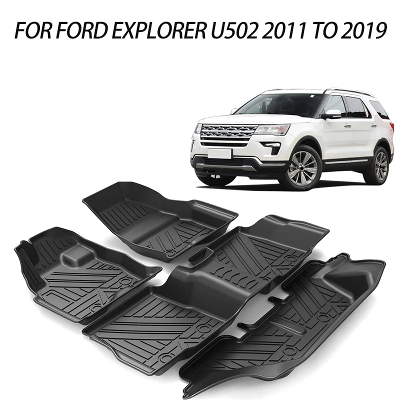 Автомобильные коврики на 7 мест для Ford Explorer U502 2011-2019, коврики для ног из ТПЭ для любой погоды, коврики без запаха, аксессуары