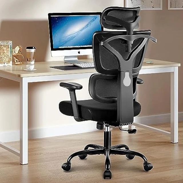 Gymax Swivel Drafting Chair Tall Office Chair w/ Adjustable Backrest - Black