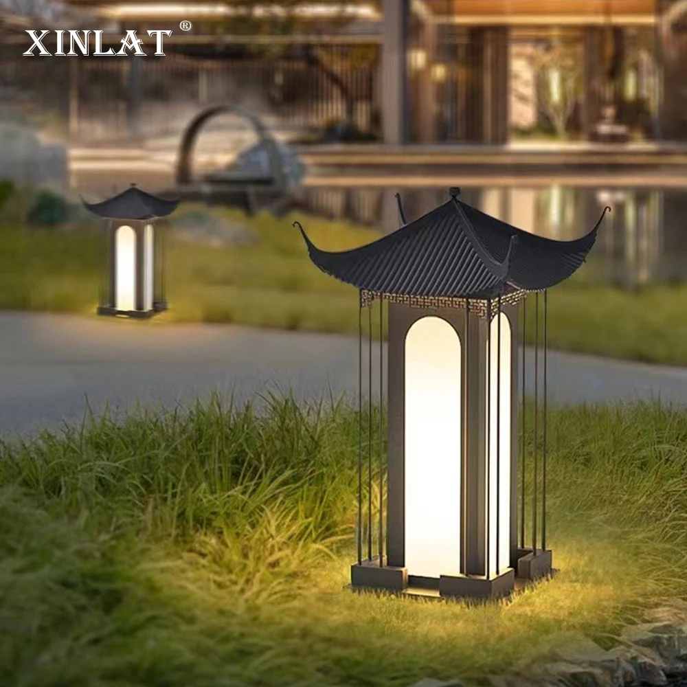 

Новая китайская уличная лампа для газона, Светильники для газона, современные уличные садовые светильники, ландшафтные фонари, светодиодные фонари для забора