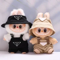 17cm Labubus Mini Doll Luxury Clothing Outfit Hat Clothes Labubu II Doll Strap Pants Set Sitting Party Game Toys Accessories 1