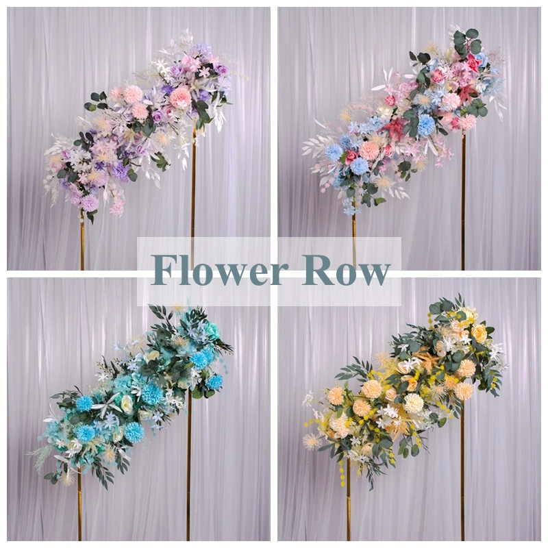 

New 1M Luxury Artificial Flower Row Arrangement Decor Party Wedding Arch Background Road Lead Flower Rose Peony Hydrangea Mix