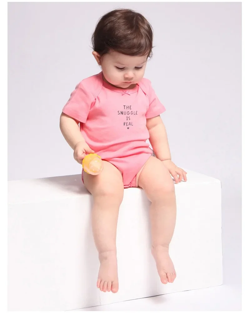 Newborn Baby Girl Boy Clothes Summer Short Sleeve 100% Cotton Baby Romper Toddler Kids Bodysuit Children's Overalls 5 PCS/LOT 2