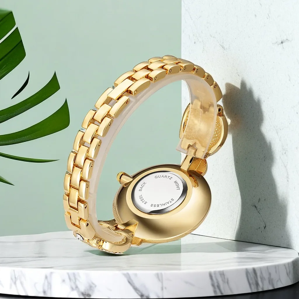 OIDEA Orologio Da Donna Con Cinturino Sottile E Cigno Con Strass – Quadrante Arabo Al Quarzo, Colore Oro/Rosa – Regalo Elegante Per Fidanzate