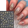 3D Snakes Star Moon Nails Stickers Gold Silver Double Color Sun Design Serpent Snakelike Crescent Pattern Manicure Decals #SU-42 1