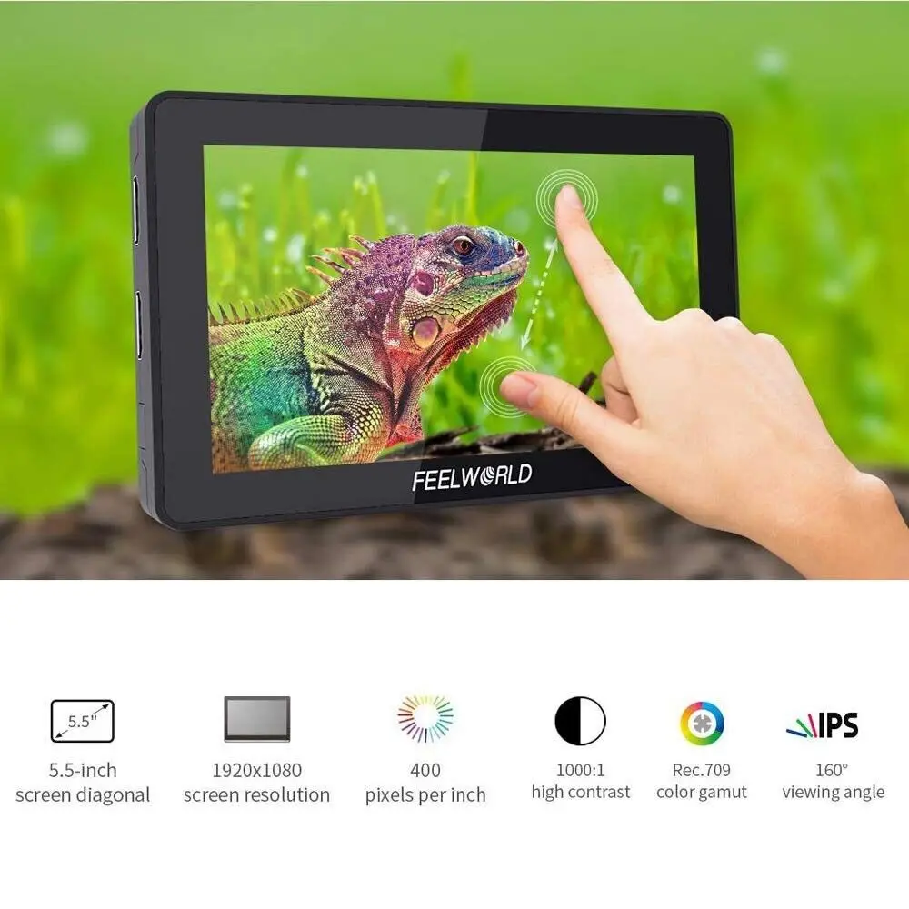 FEELWORLD F6 PLUS 6Inch Camera Monitor 3D LUT Field Touch Screen for Sony Canon Nikon DSLR Cameras IPS FHD Video Support 4K HDMI