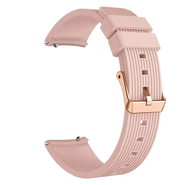 Rose Gold Silicone Watch Strap with Premium Buckle, 20mm
