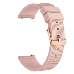 Rose Gold Silicone Watch Strap with Premium Buckle, 20mm for 20mm Universal (Pink)