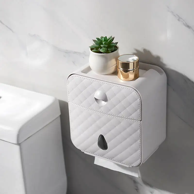 

Household Creative Waterproof Toilet Roll Paper Rack Bathroom Wall-Mounted Toilet Paper Holder Storage Box