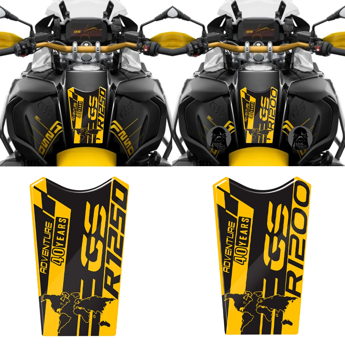 For BMW Motorrad R1250GS R1200GS Adventure 2019-2022 3D Resin Motorcycle Tank Pad Sticker 40 Years GS