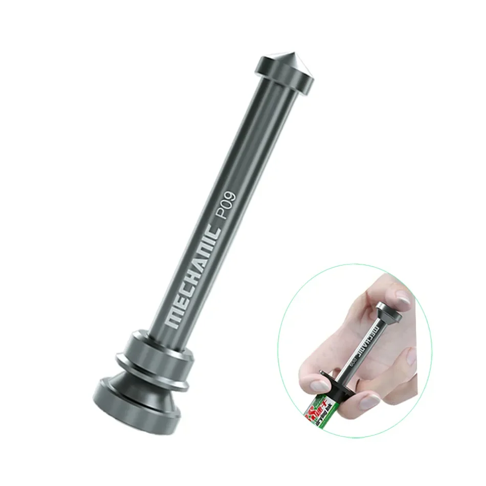 MECHANIC Aluminum Alloy Tube Piston P09 Solder Paste Flux Booster Manual Syringe Plunger Dispenser Propulsion Tool Phone Repair soldering flux soldering paste reusable syringe liquid syringe syringe glue tool resettable fuse