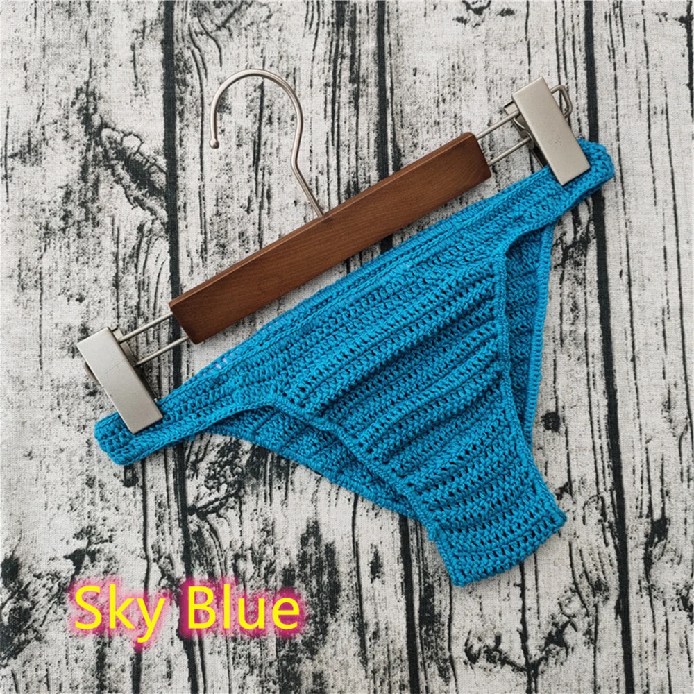 

Hot Men Women Breathable Underwear Hand Crochet Low Rise Panties G-string Swimming Sunbathing Thong Sissy Panties Elastic Briefs