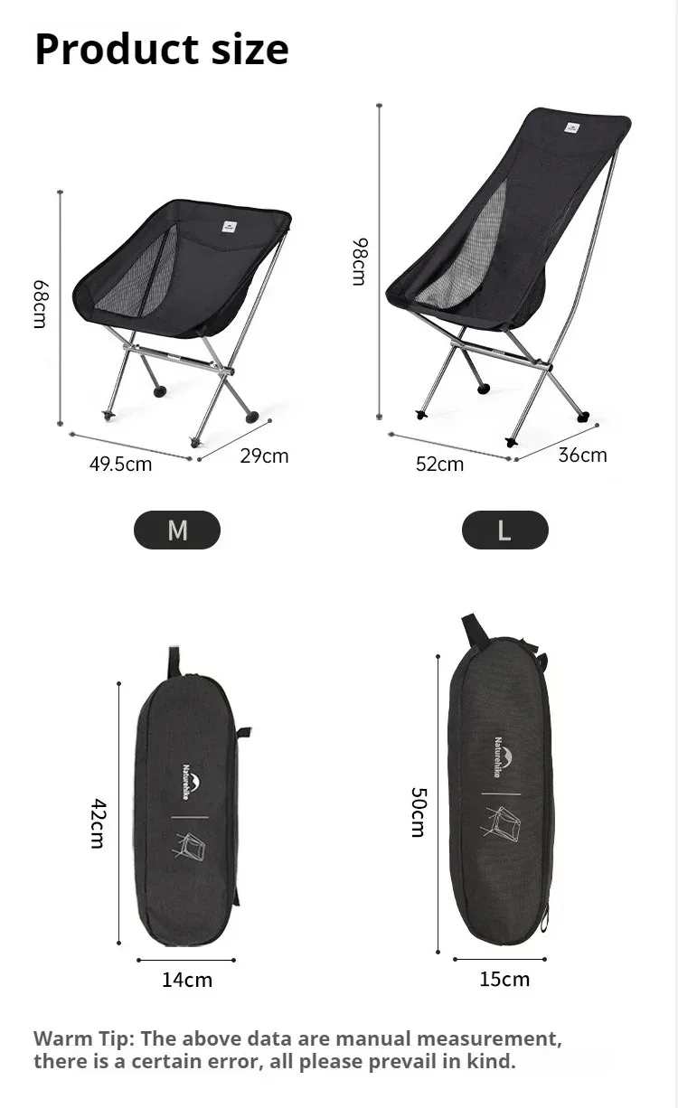 Naturehike L04 Camping Moon Chair, zusammenklappbar, leicht, Gartenstuhl, wasserdicht, langlebig, Outdoor, Angeln, Picknick, Reisen, Relax-Stuhl – Detail 12