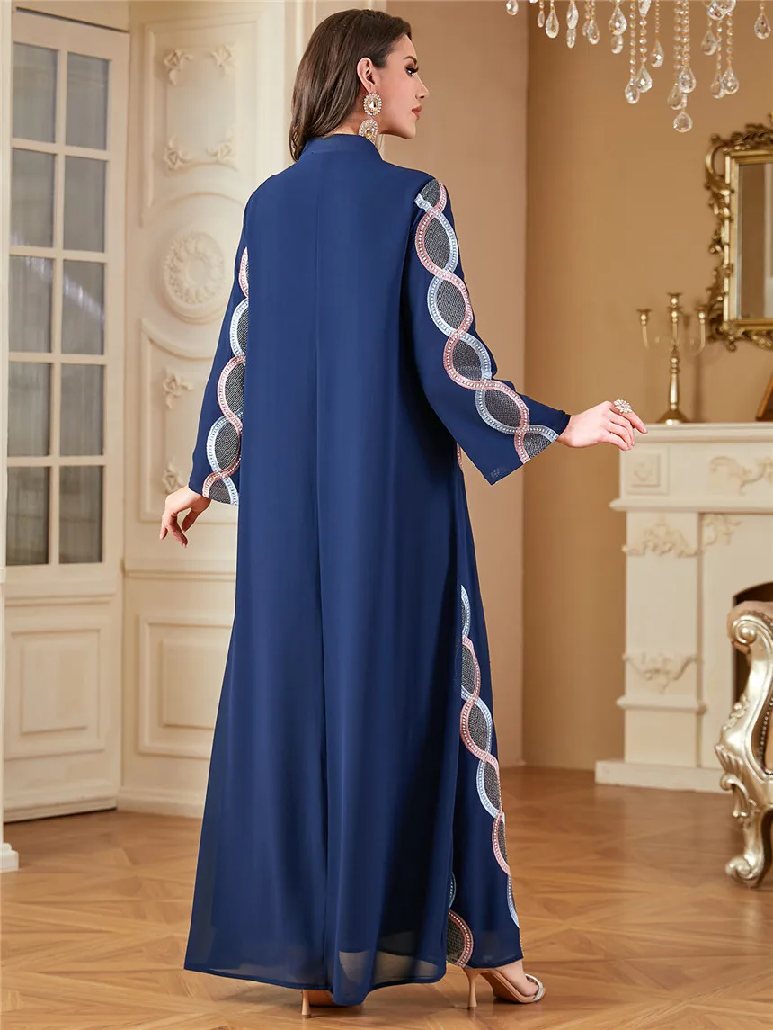 فستان عباية نسائي فضفاض مطرز لرمضان للنساء مغربي س...