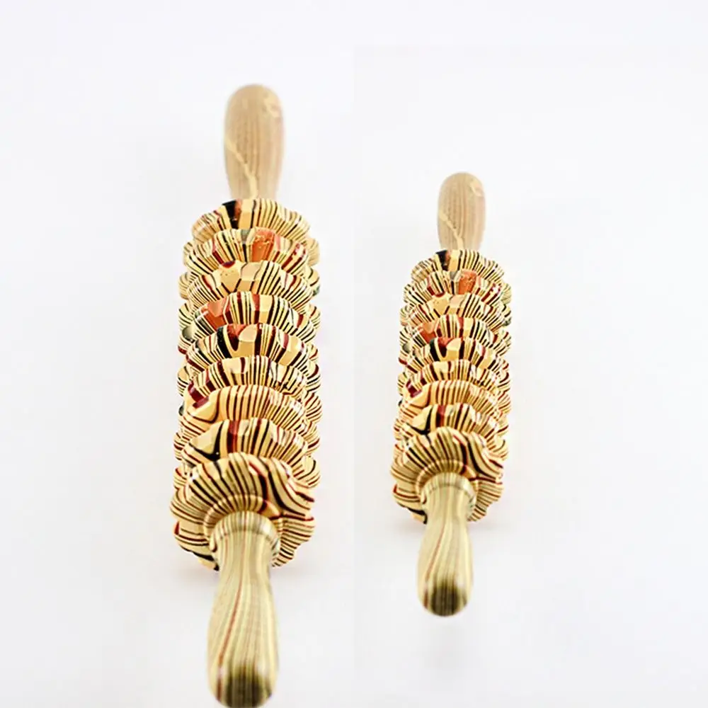 Wooden Massager Roller Handheld 9-Wheel Massager Stick Muscle Release Muscle Relax Abdominal Massager Fascia Cellulite