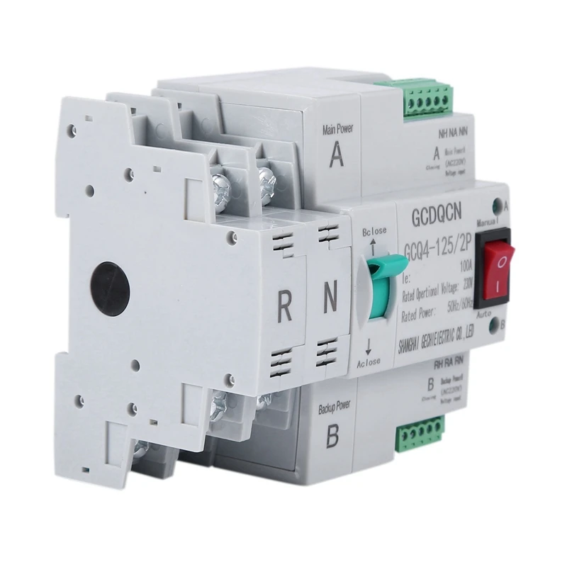 

4X Dual-Power Automatic Transfer Switch 2P 100A Household 35Mm Rail Installation