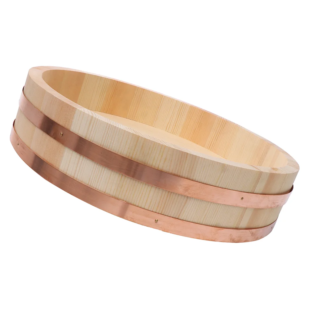 

Rice Tub Sushi Bowl Serving Hangiri Wood Accessory Making Cooling Salad Salmon Oke Bucket Wooden Mixing Japanese Supplies