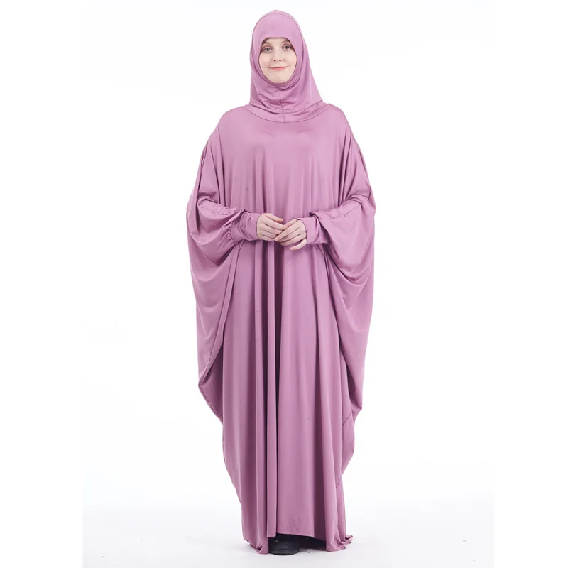 Eid Muslim Women Abaya Dress Full Cover Prayer Garment Hijab Long Khimar Kaftan Robe Overhead Arab Middle East Maxi Gown Islamic