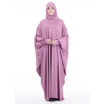 Eid Muslim Women Abaya Dress Full Cover Prayer Garment Hijab Long Khimar Kaftan Robe Overhead Arab Middle East Maxi Gown Islamic