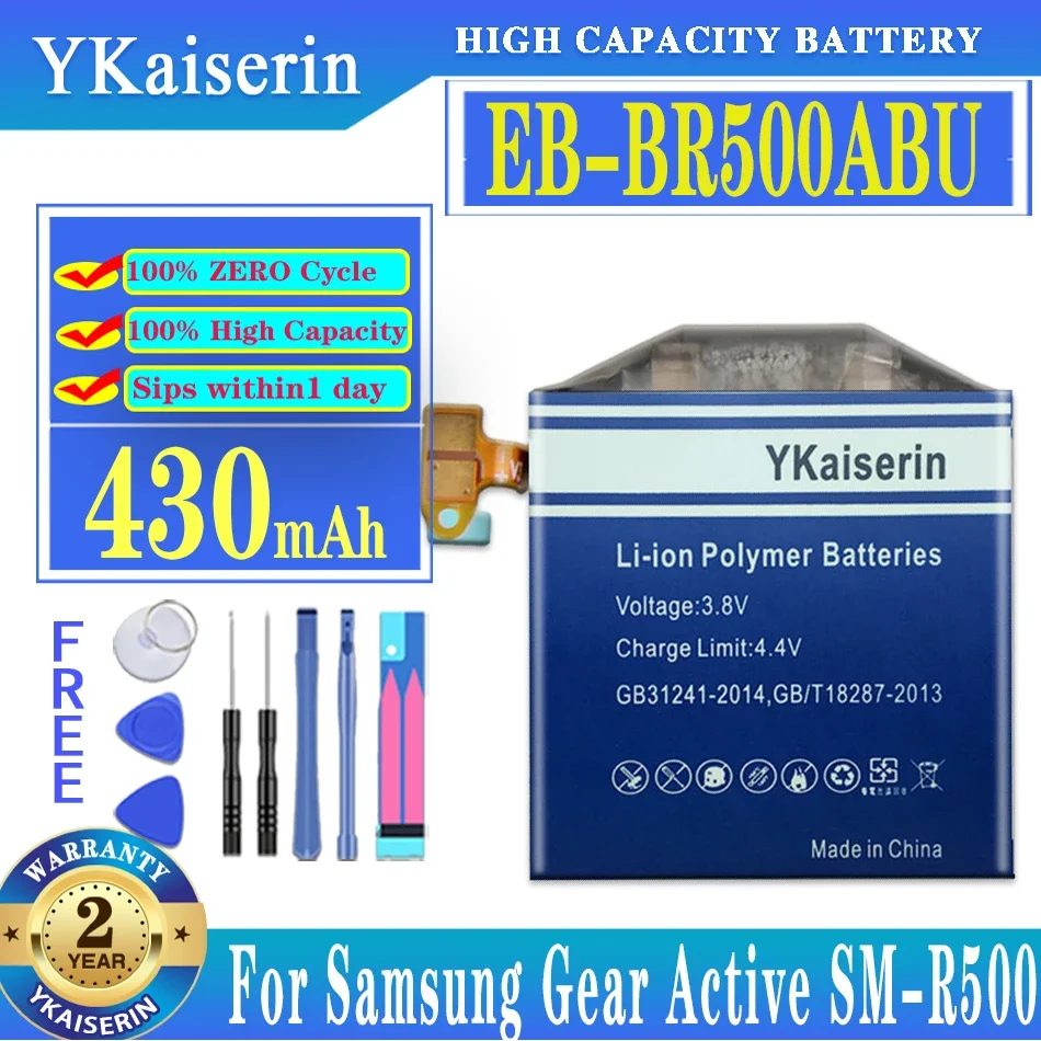 Batteria Ykaiserin Eb-Br500Abu Per Samsung Galaxy Watch Active Sm-R500 Batteria 430Mah Batteria + Strumenti Gratuiti
