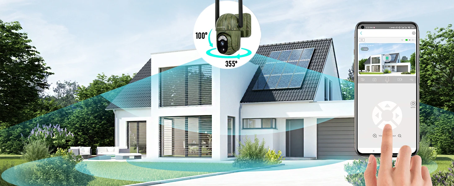 LS VISION 4MP Camouflage Solar Surveillance Camera Hunting Monitor Night Vision