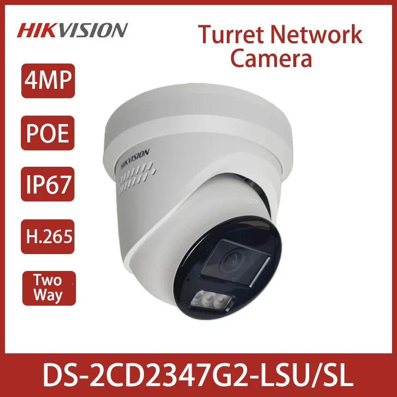 

Original Hikvision DS-2CD2347G2-LSU/SL IP 4MP ColorVu Turret Network Camera Strobe Light and Audible Warning Fixed H.265 Outdoor