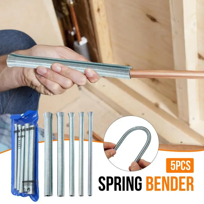 

Stainless Steel Spring Tubing Benders 5pcs Spring Pipe Bender Curves Springs Tube Flexible Spring Type Tubing Bender Set For AC