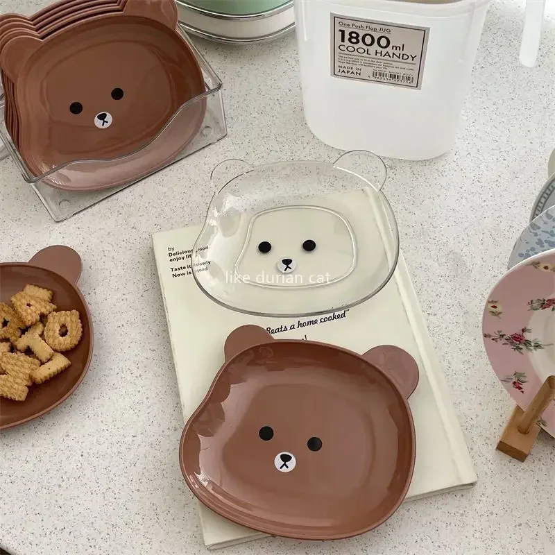 Lovely Bear Food Storage Tray Dried Fruit Snack Plate Appetizer Serving Platter Party Candy Pastry Nuts Dish 1 Pcs