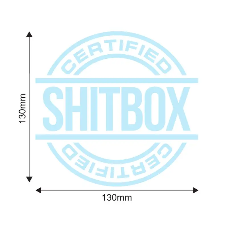 Certified Shitbox Car Chrome Oil Slick Sticker - JDM JAP Tuner Drift Stance Tengoku Japanese Dub Rat Look Hot Rod