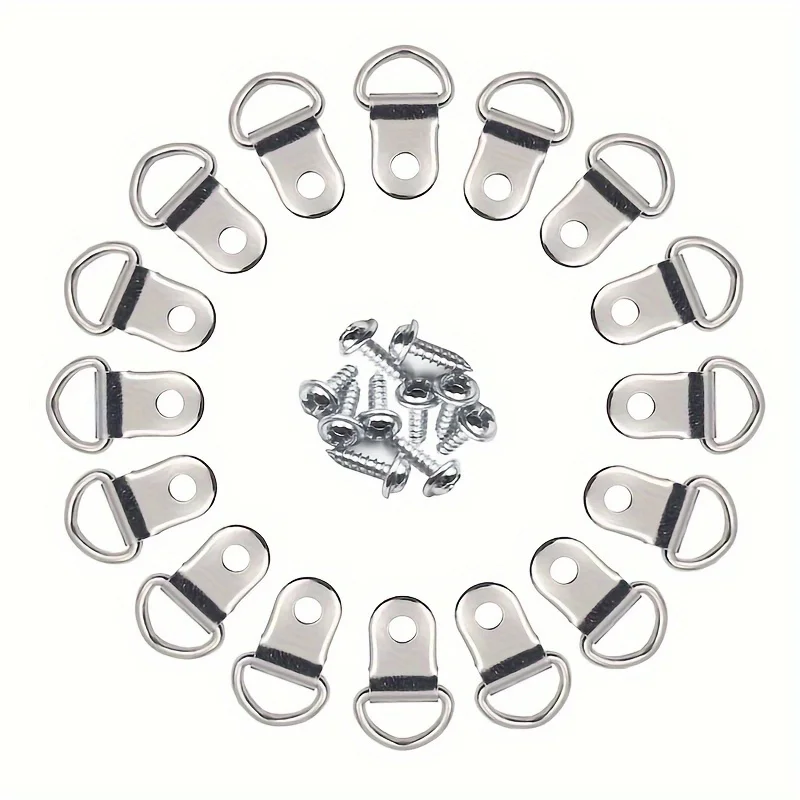 50set D-Shaped Picture Frame Hangers With Screw Hook