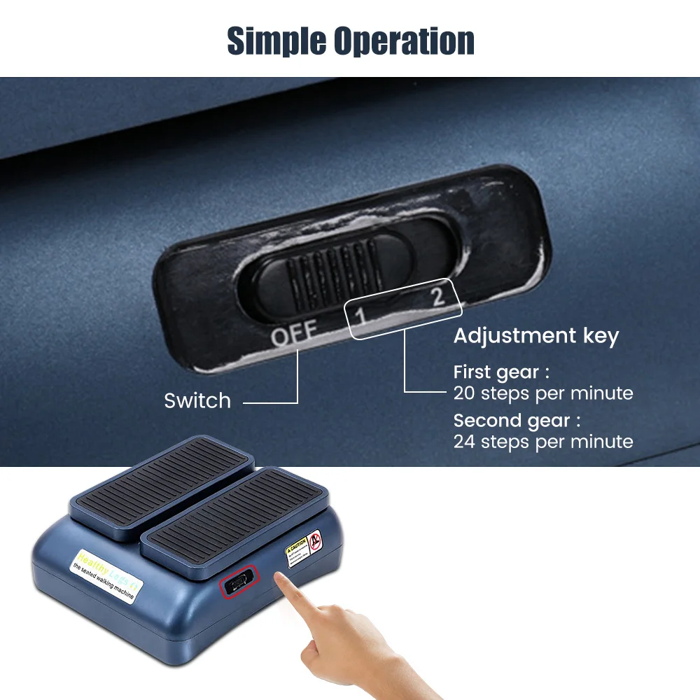 Electric Leg Exercise Machine Elderly Stepper Rehabilitation Seated Home Exercise Circulation Trainer Safety Knee Walking Device 5