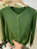 AOSSVIAO Long Sleeve Sweaters Cardigan Spring Autumn Women O-Neck Knitwear Tops Clothing Fashion Basic Tops - Image 2