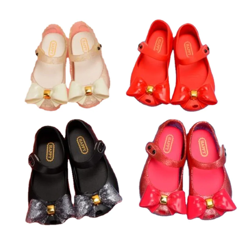 2022 Children's New Melissa Girls' Sandals Big Bow Princess Jelly Shoes Kids Students Beach Baby Sandals Candy Shoes 2-10Y