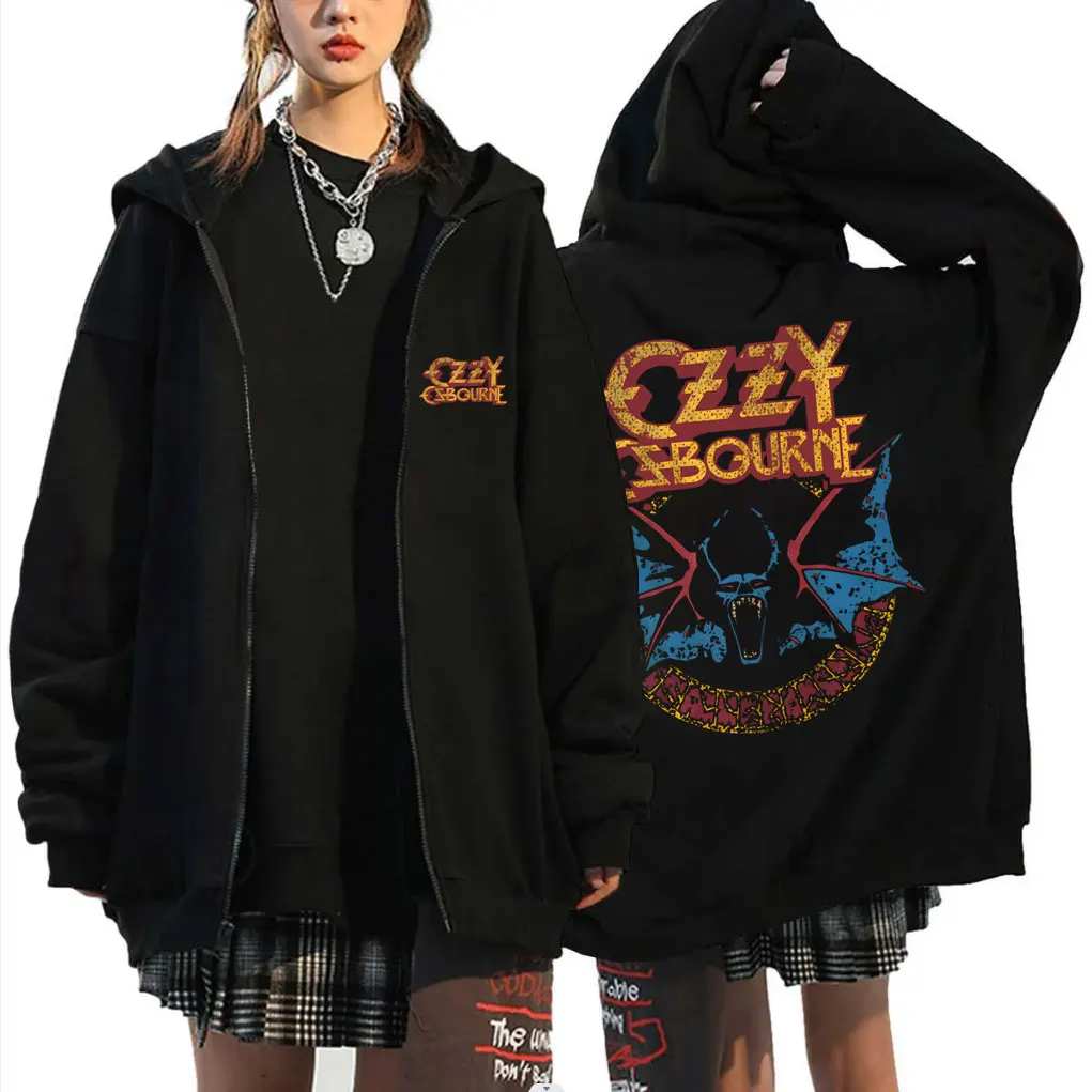 Heavy Metal Rock Band Black Sabbath Ozzy Osbourne Zipper Hoodie