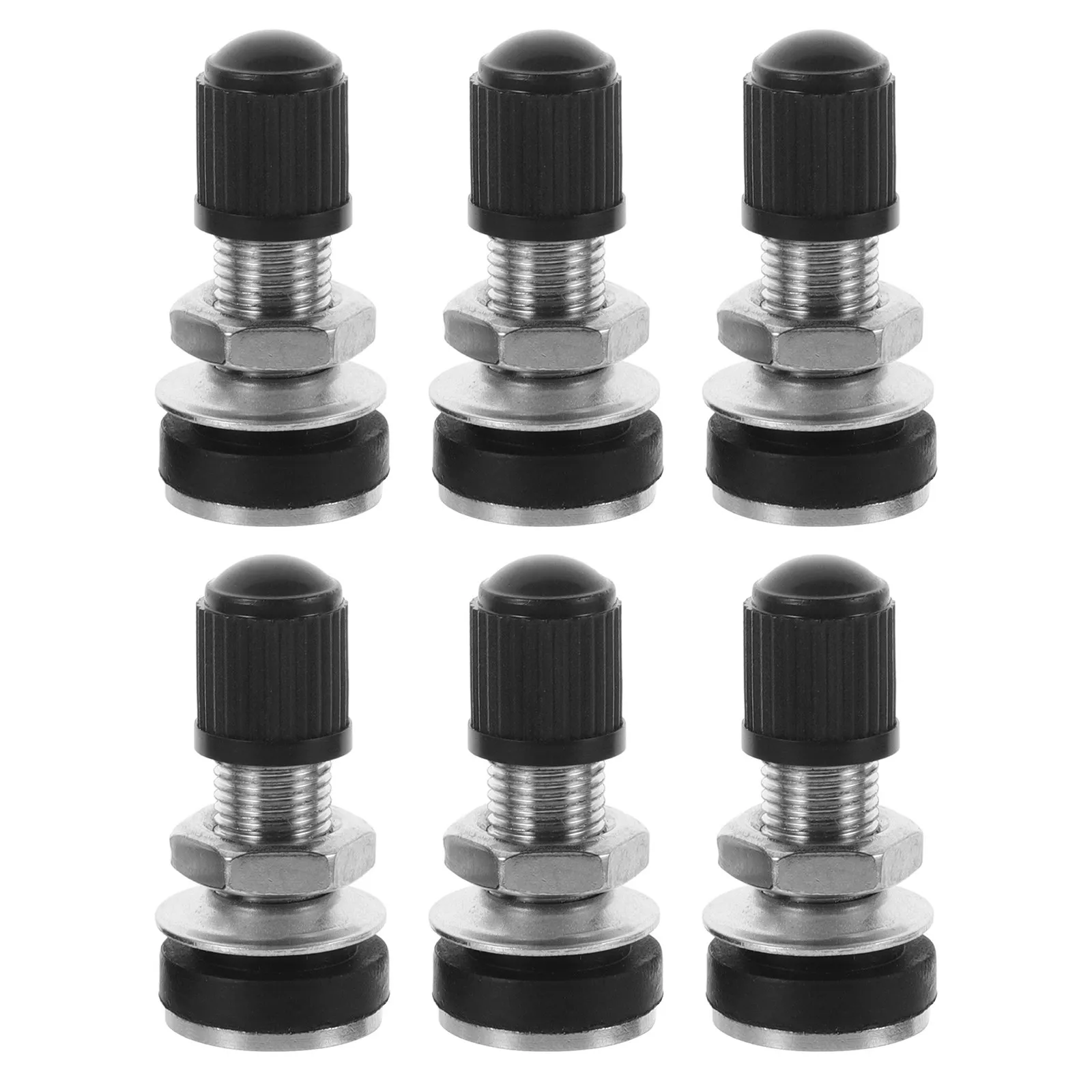 6Pcs 구리 타이어 밸브 스템 헤비 듀티 35Mm 금속 튜브리스 밸브 스템 나사형 누출 방지 교체 부품 (자동차, 트럭, 오토바이용)