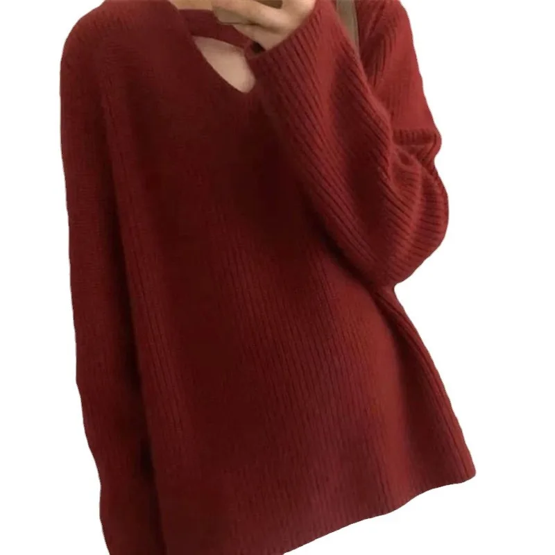 Women Long Sleeve Loose Pullover Sweater Autumn Winter