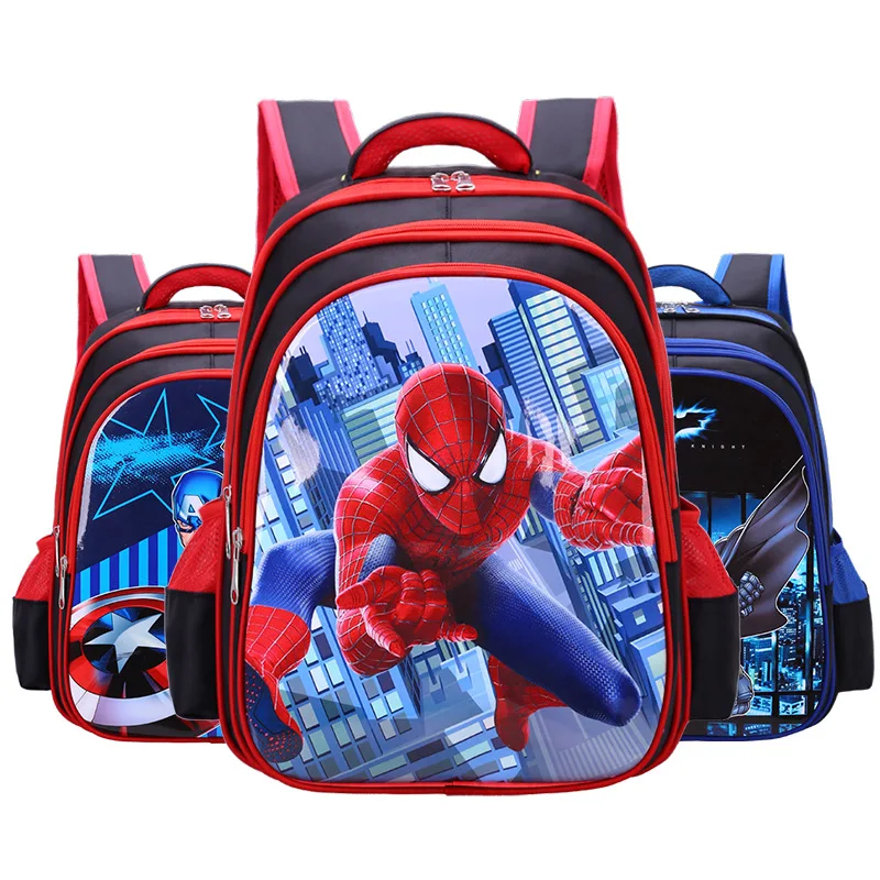 

New Spider-man Batman Cartoon Cartoon Schoolbag Kindergarten Children Cool Superhero Fashion Cute Backpack Pupils Light Backpack