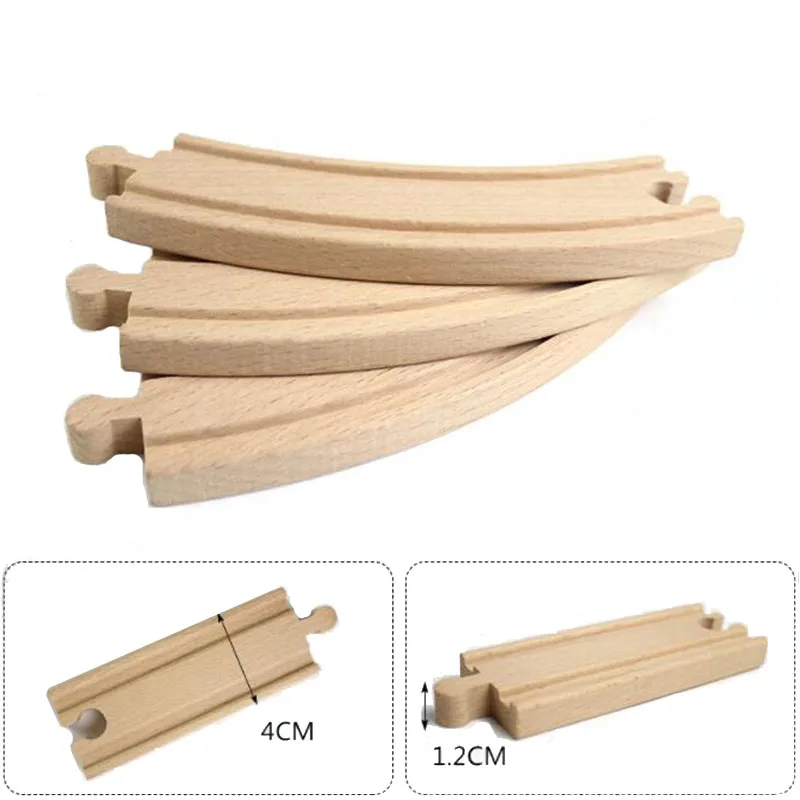New Wooden Train Track Beech Wooden Train Railway Tracks Accessories Fit for Biro Wood Tracks Educational Toys for Kids Gi 2