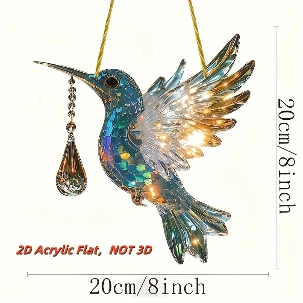 Acrylic Colorful Hummingbird Sun Trap Rainbow Bird 6