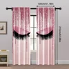 2pcs, Curtains&Window Treatment 2D print Pink eyelashes Versatile Polyester (without rod) Versatile All for Bedroom, Living 5