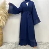108486-c6b43a.jpg Mode mousseline de soie Abaya Kimono dubaï musulman Cardigan Abayas femmes Robe décontractée femme Islam vêtements avec ceinture