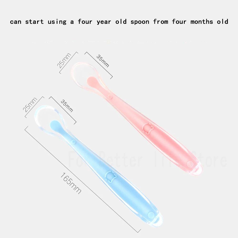 children Training Spoon cutlery Baby Silicone Spoon Children Complementary Food Soft Feeding Tableware Storage Box