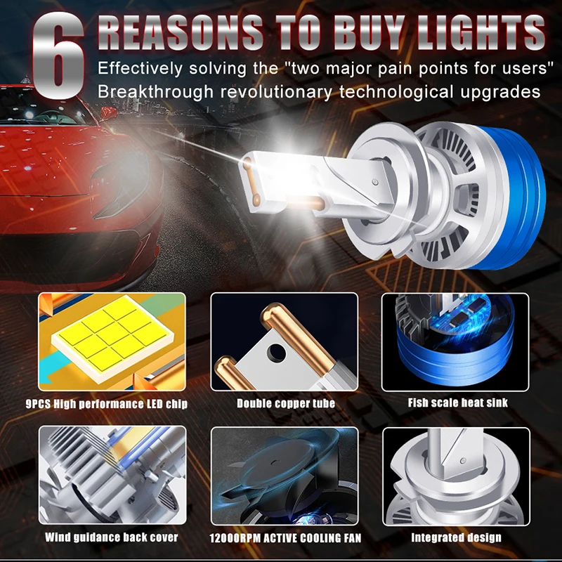 Dualvision Canbus Led H4 H11 H1 HB3 9005 HB4 H8 HIR2 9012 6500K High Power Car Headlight Bulb Bi LED Tube Led Motorcycle H7 led car lights led lights led bulbs led headlights led car headlights