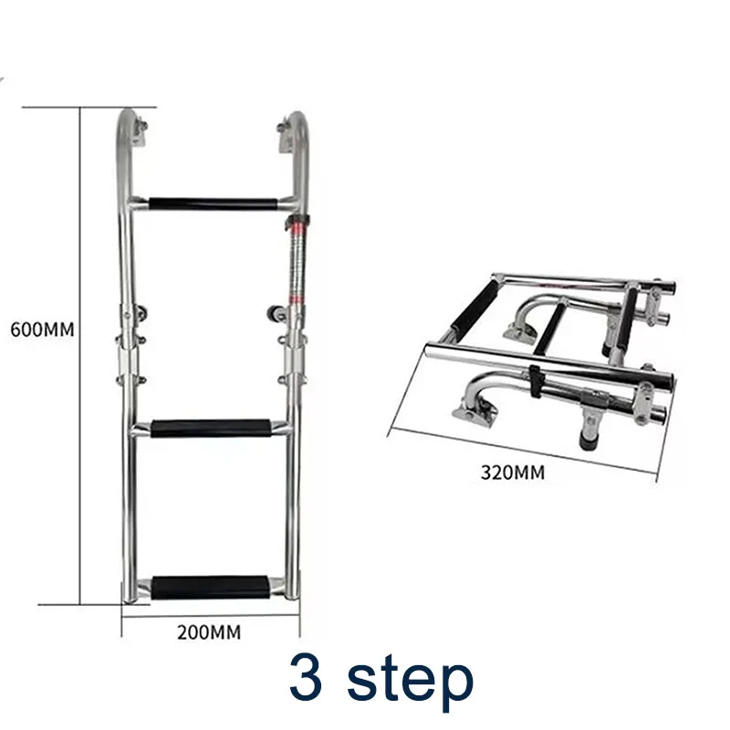 34 Step Marine Stainless Steel Telescopic Folding Ladder Boat Ladder