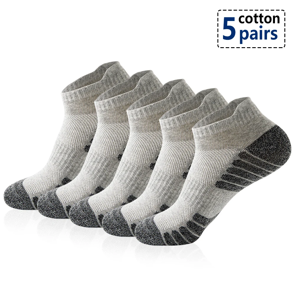 Ankle Athletic Running Socks Low Cut Sports Socks Breathable Cushioned Tab Socks for Men Women 5 Pairs/Lot Socks 3 pairs lot women socks new fashion candy color cotton long socks girls korea style breathable casual cotton socks for women