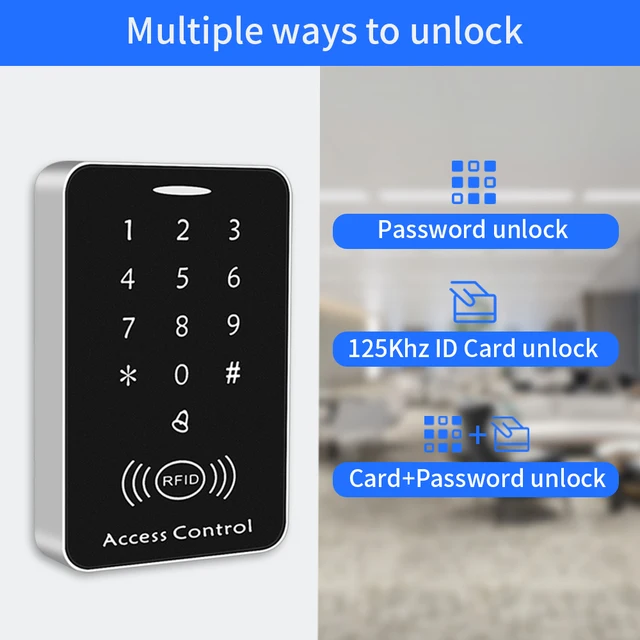 Anti-copy Encrypted Standalone Access Controller 125Khz RFID Access Control Keypad Digit Panel Card Reader For Door Lock System 5