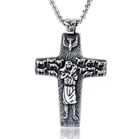 Pope Francis Papal Pectoral Cross the Good Shepherd Stainless Steel Pendant Necklace Catholic Religious Jewelry 1