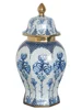 Modern Luxury Gilded Flower Ceramic Jar Large General Jar Flower Arrangement Vase Ornaments Crafts Porcelain Interior Decoration 5
