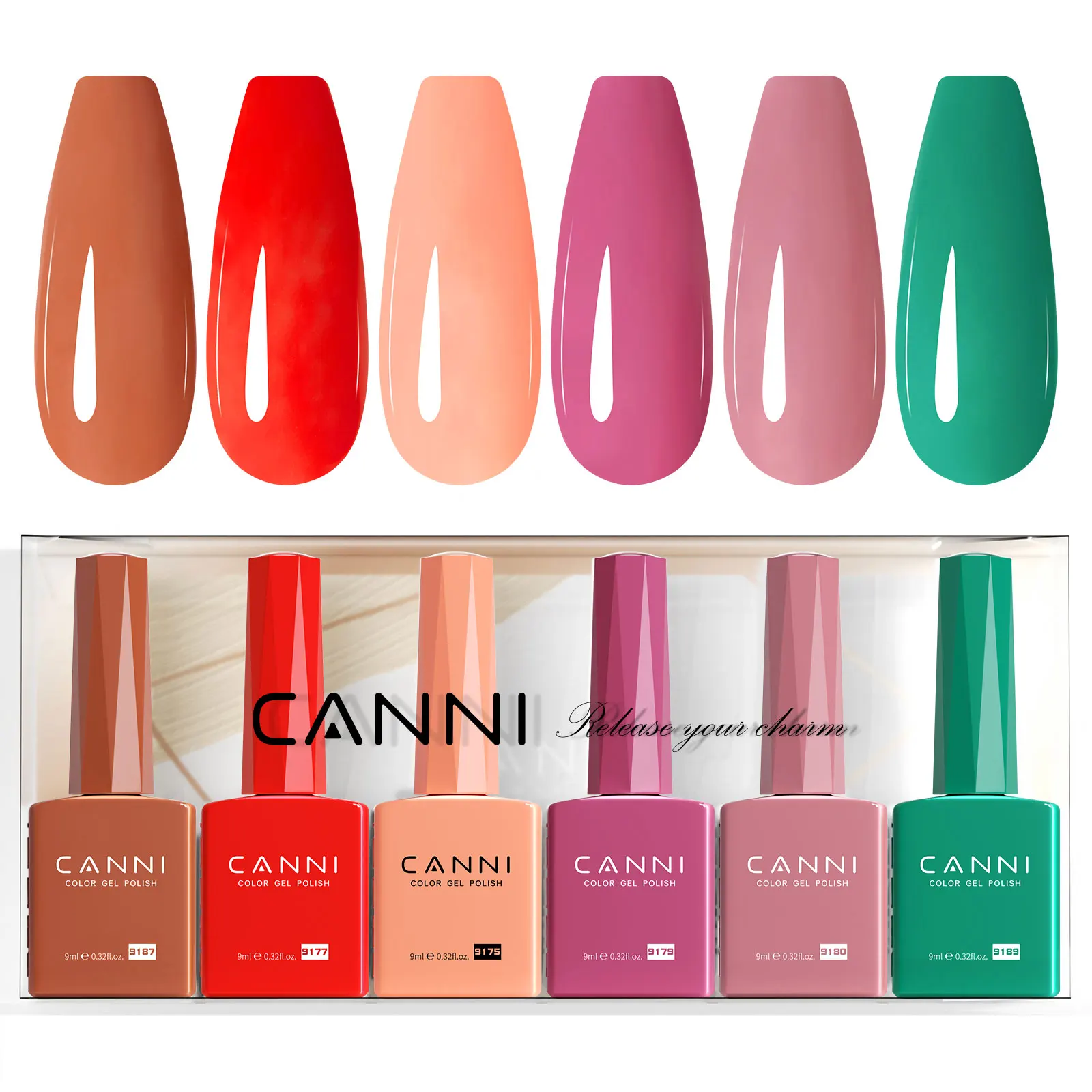 CANNI 9ml*6 Stück TPO-FREI Sommerfarben Neon Pink Gel Nagellack Set Abziehbarer UV LED Semi-Permanent Langanhaltende Nagel-Maniküre – Detail 16